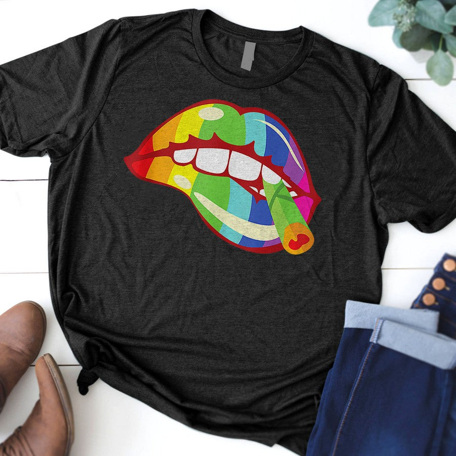 Sexy Lips 420 Weed Cannabis Marijuana Lgbt Stoner Gift Tank Top