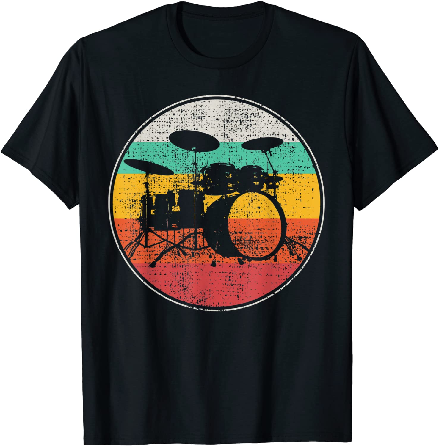 Drums Drummer Band Drumset Retro Vintage T-Shirt