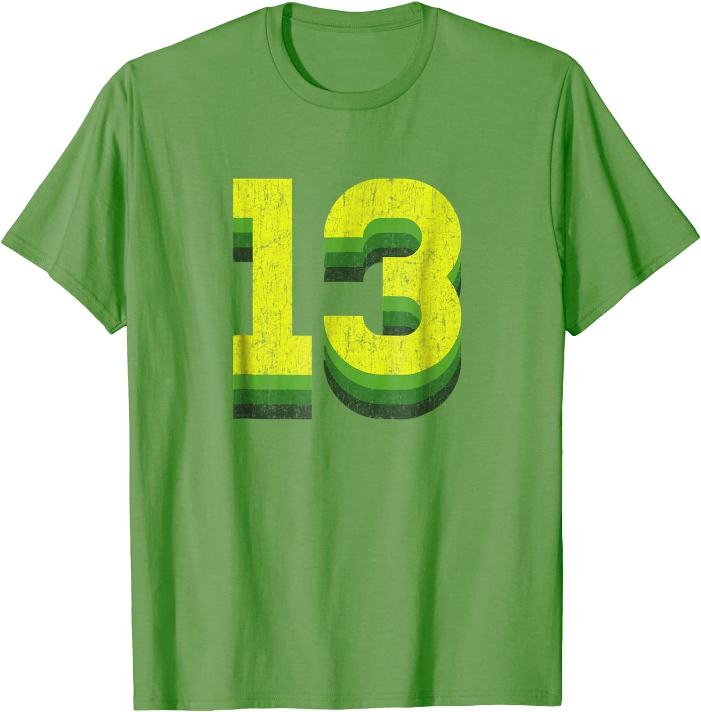 13 Shirt Vintage Lucky Number 13th Year Birthday Age Sports