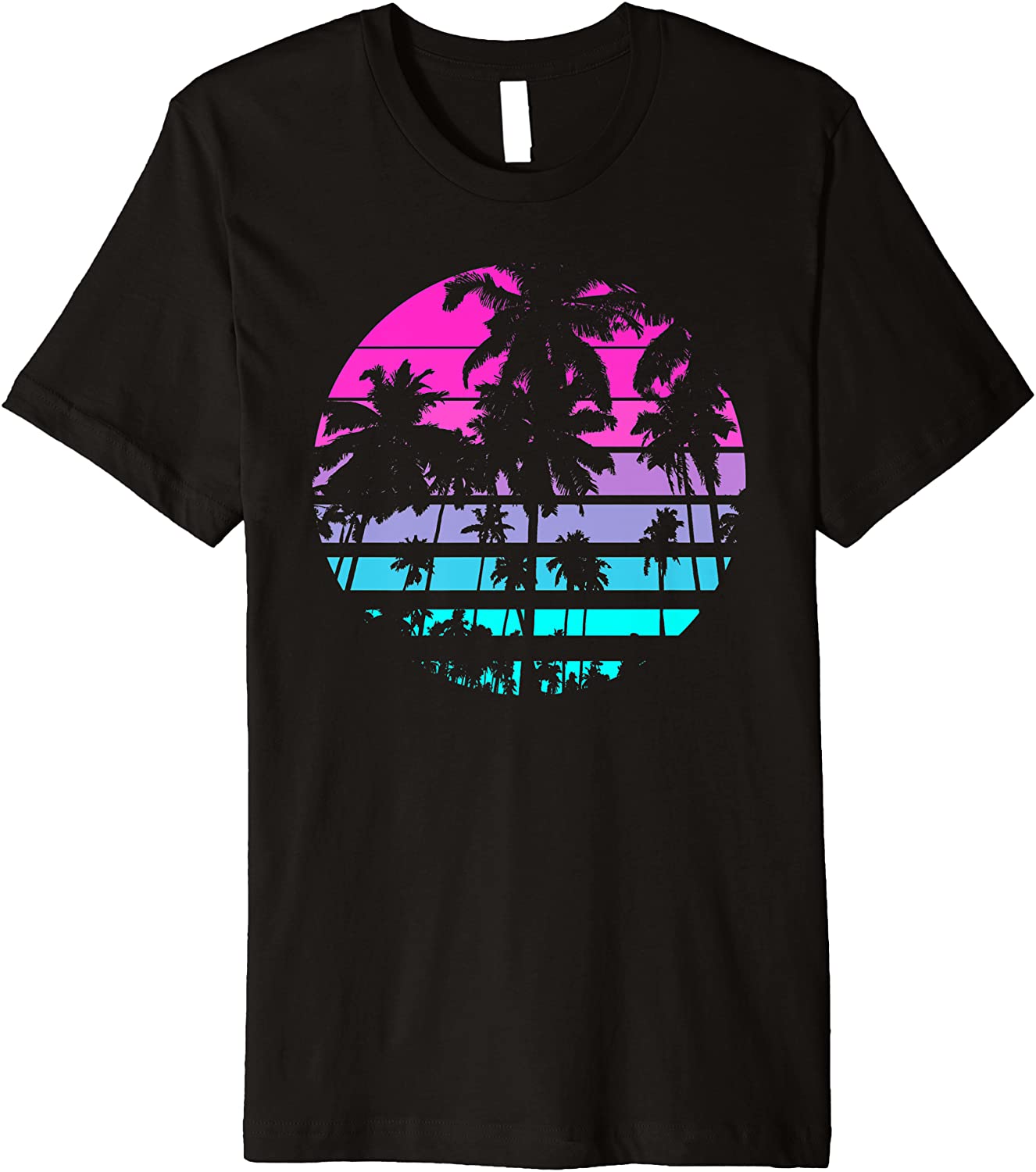 Retro Eighties 80s 90s Beach Style design with palm trees Premium T-Shirt