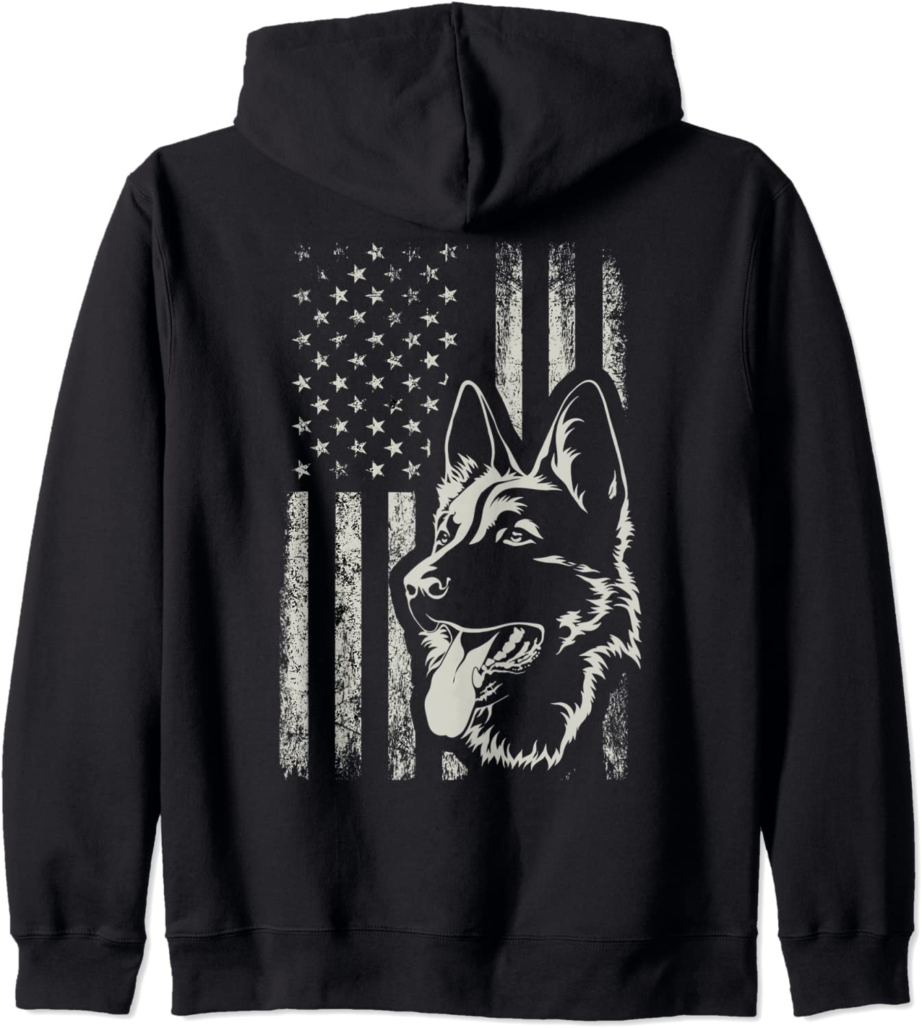 Patriotic German Shepherd AMERICAN FLAG Dog Lover Gift Hoodie