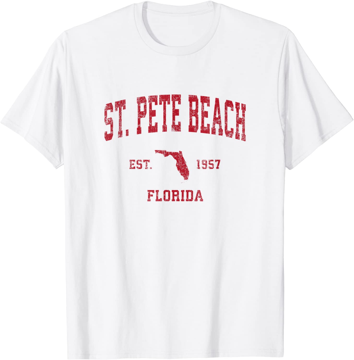 St Pete Beach Florida FL Vintage Sports Design Red Print T-Shirt