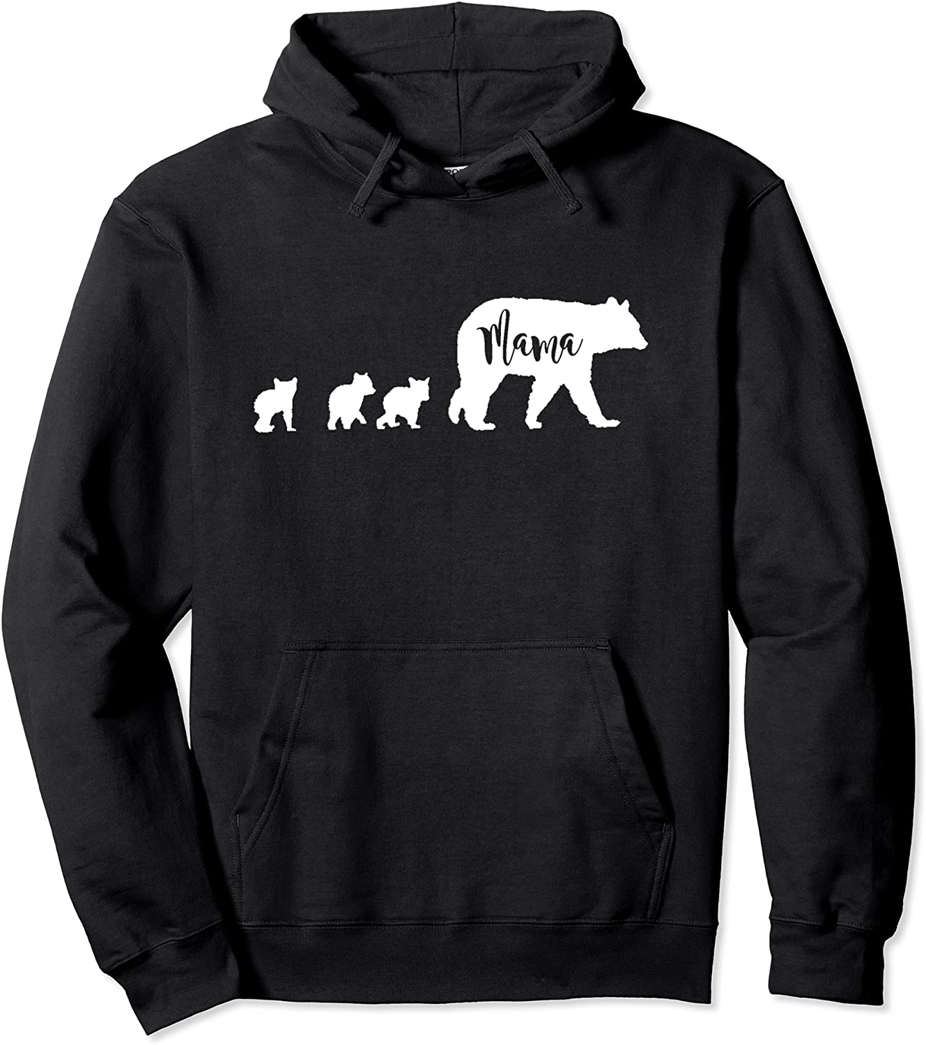 Mama Bear with 3 Three Cubs Mom Mother Fun Gift Pullover Hoodie