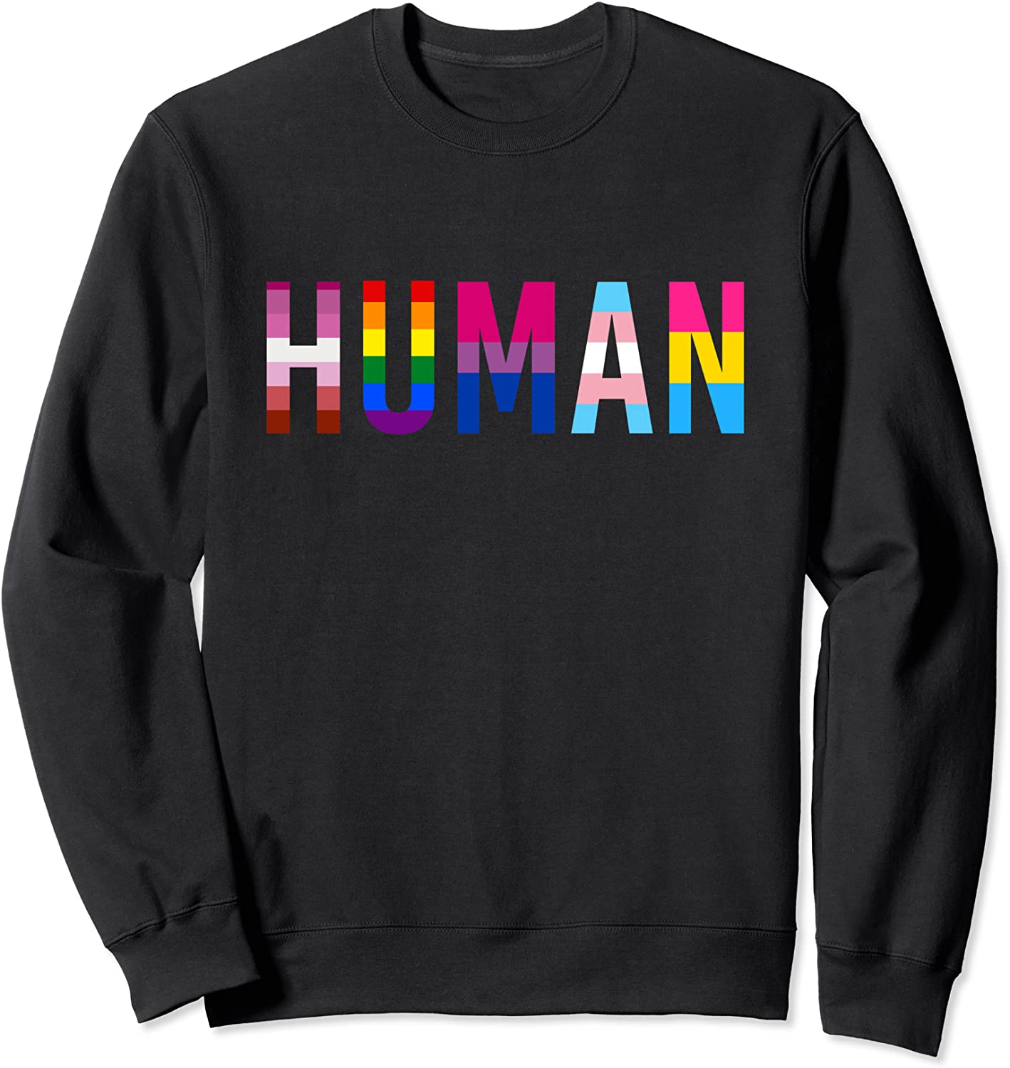 HUMAN LGBT Flag Gay Pride Month Transgender Rainbow Lesbian Sweatshirt