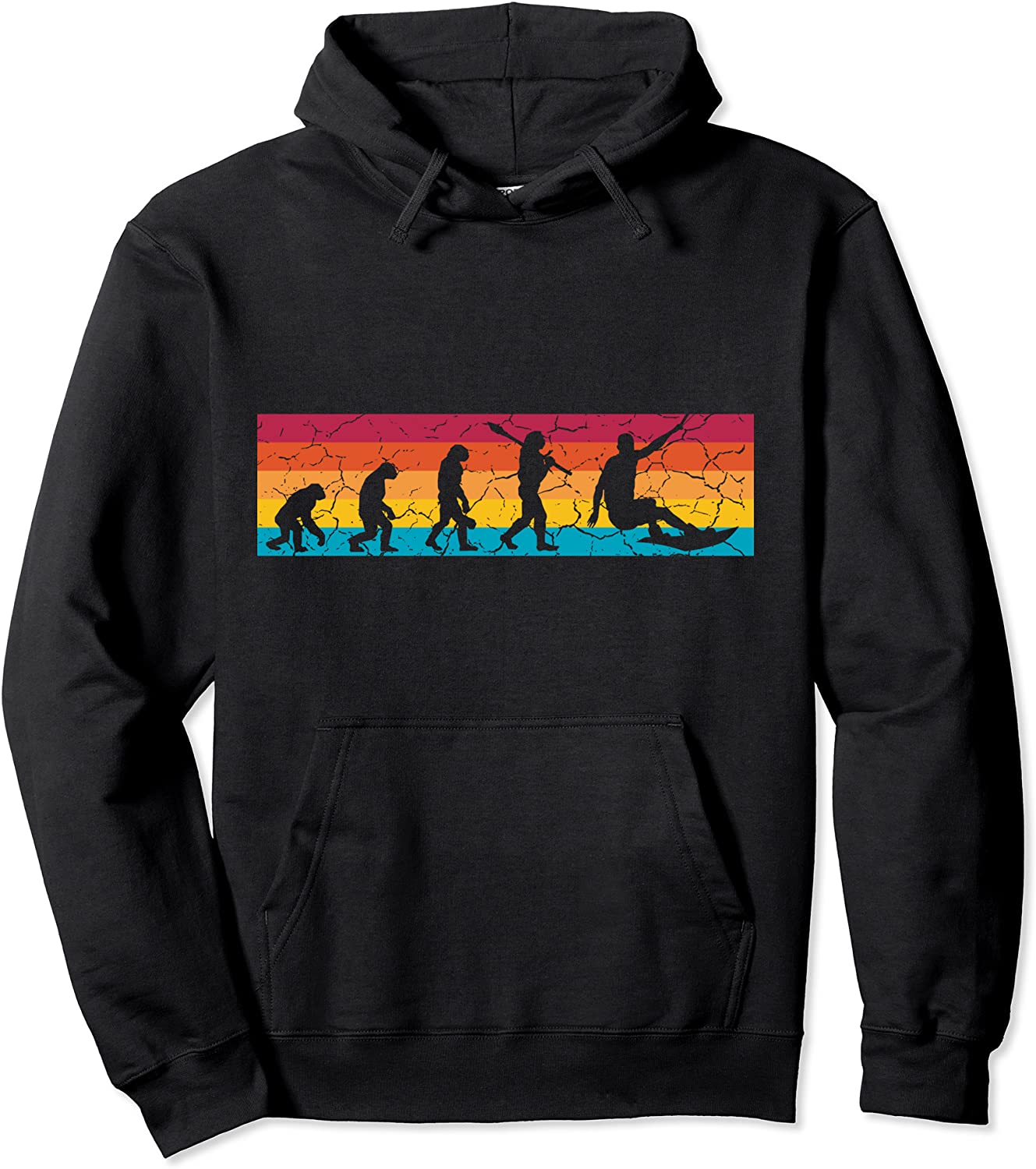 Retro Evolution Wakeboard Fan Gift Wakeboarder wakeboarding Pullover Hoodie