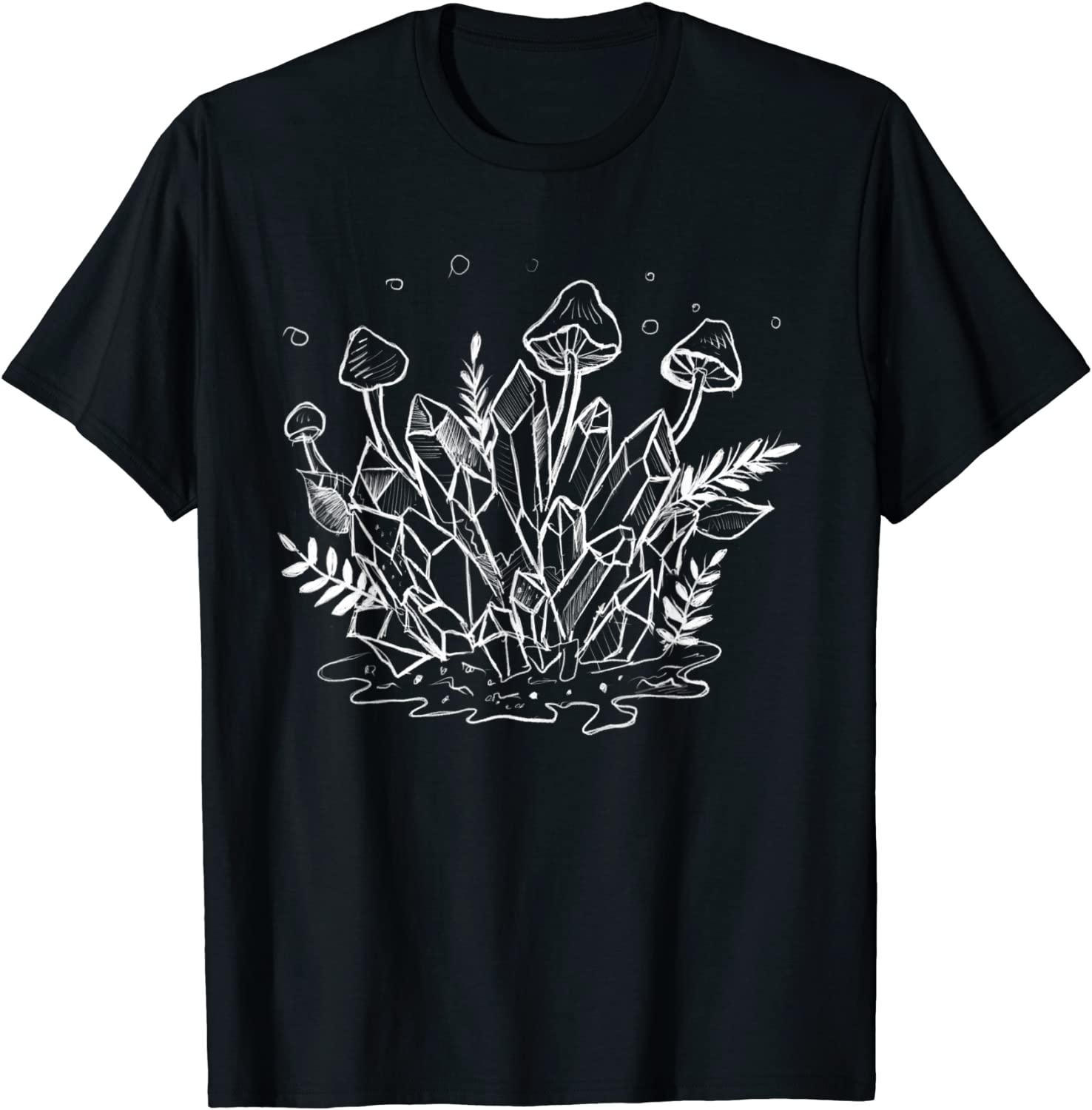 Crystals Mushrooms Plants Witchy Goth Punk T-Shirt