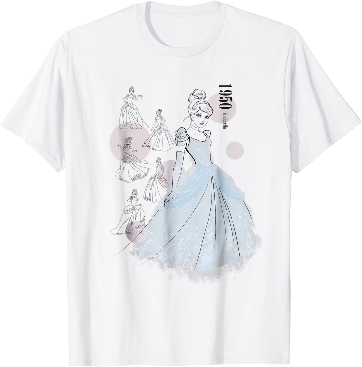 Disney Cinderella 1950 Vintage Fashion Sketch Poses T-Shirt