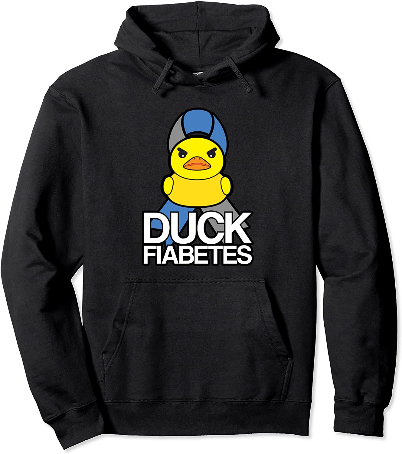 Type 1 Diabetes T1D Duck Fiabetes Awareness Ribbon Diabetic Pullover Hoodie