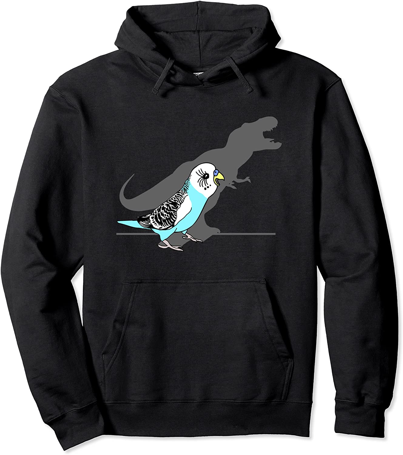 Cute T-rex Blue Budgie Funny Birb memes Screaming Parrot Pullover Hoodie