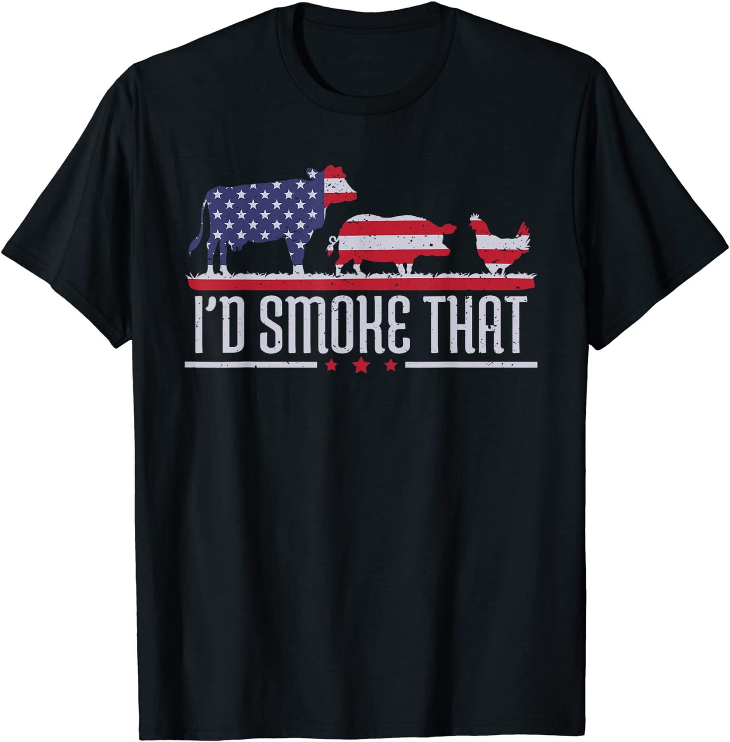 Id Smoke That Patriot BBQ Barbeque Cook Chef T-Shirt