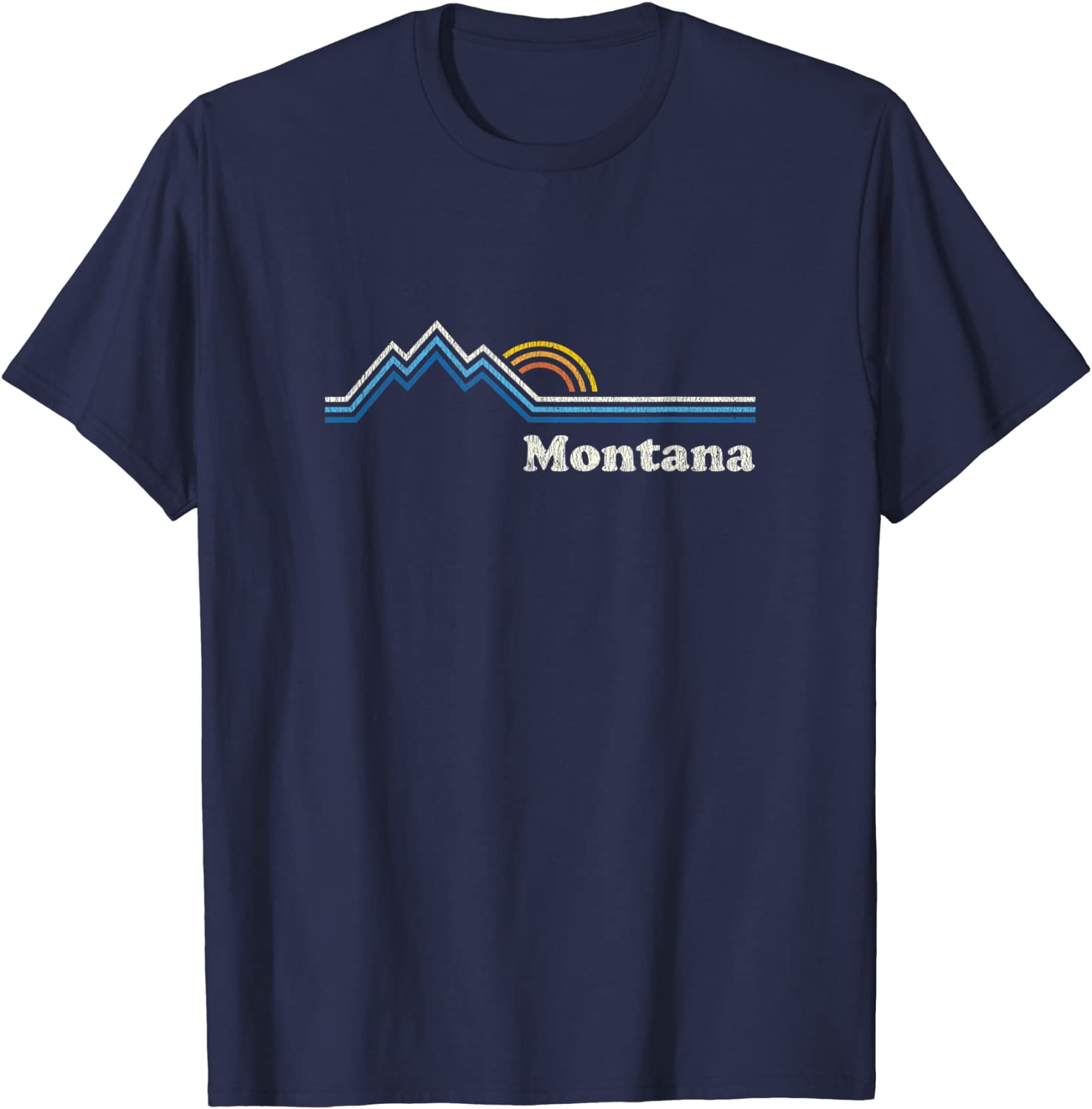 Retro Montana T Shirt Vintage Sunrise Mountains Tee Design