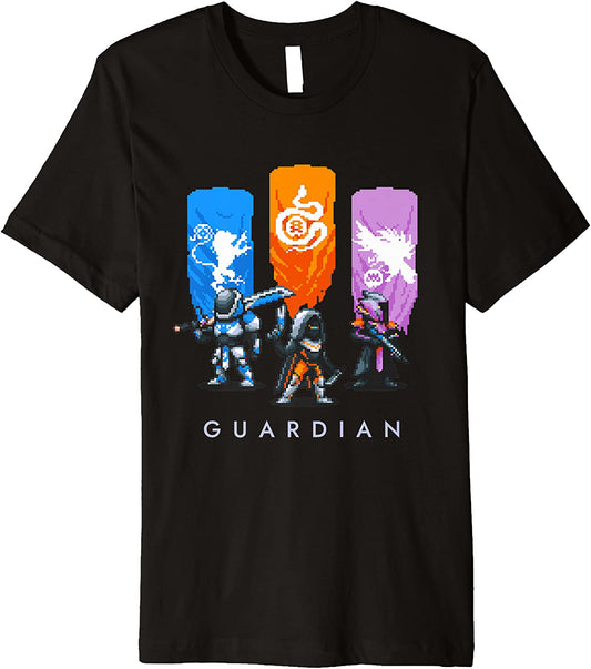 8-Bit Retro Guardian Tee Hunter Titan Warlock T-Shirt Premium T-Shirt