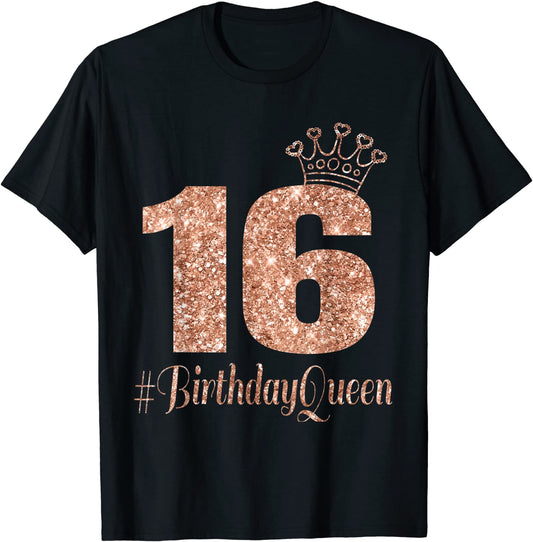 16th Birthday Gift Teen Sweet Sixteen 16 Rose T-Shirt
