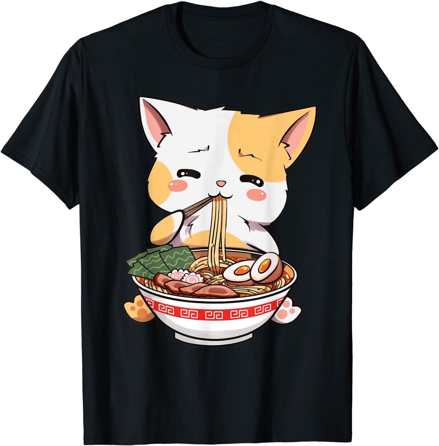 Kawaii Neko Ramen Cute Ramen Cat Japanese Noodle Funny Anime T-Shirt