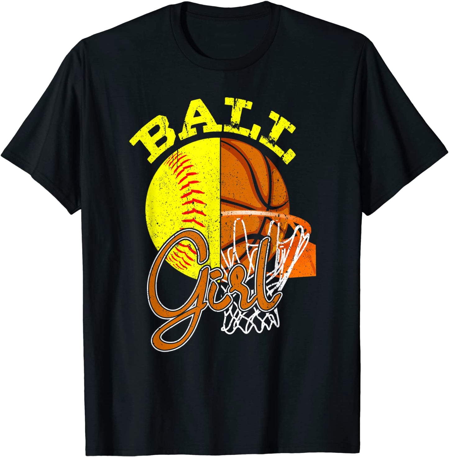Funny Softball Basketball Lover Girl Sport Women Lady Ball T-Shirt