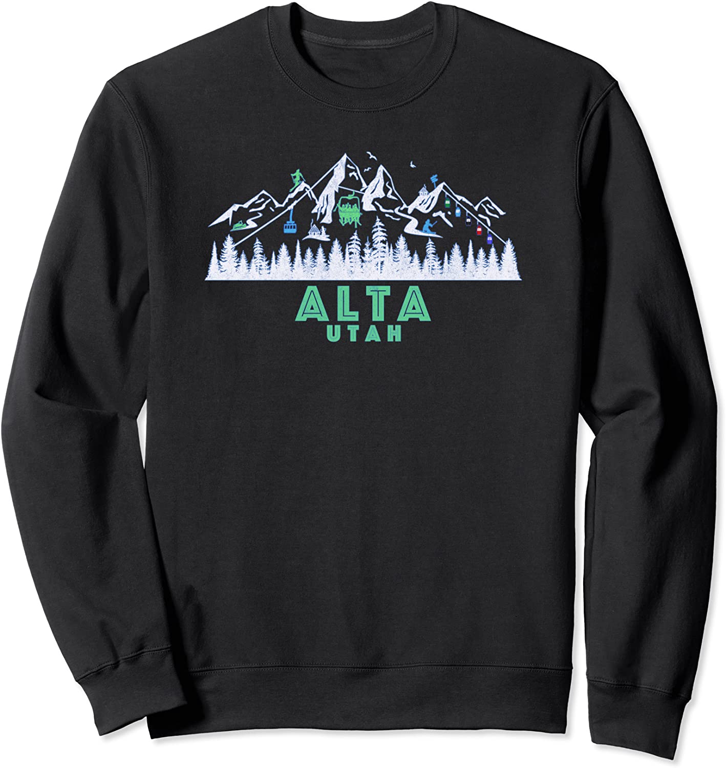 Retro Alta Utah Illustration - Vintage Snow Ski Sweatshirt