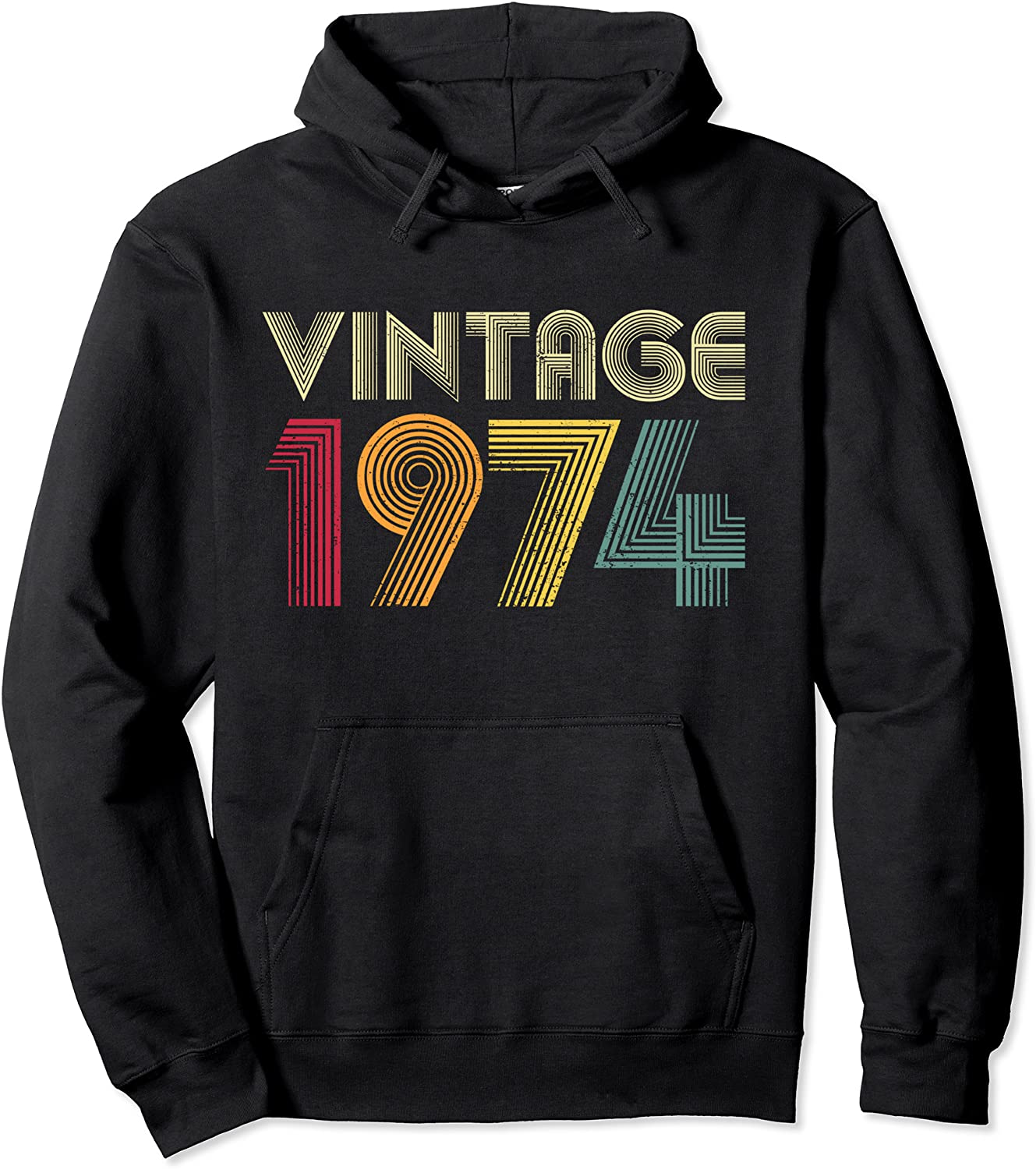 45th Birthday Gift Vintage 1974 Retro Men Women Mom Dad Pullover Hoodie