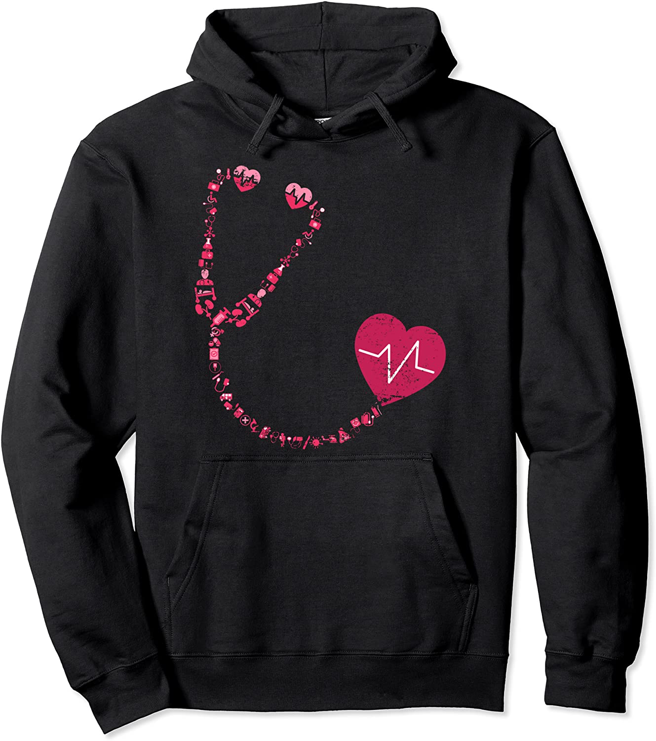 Vintage Stethoscope Nurse Pullover Hoodie
