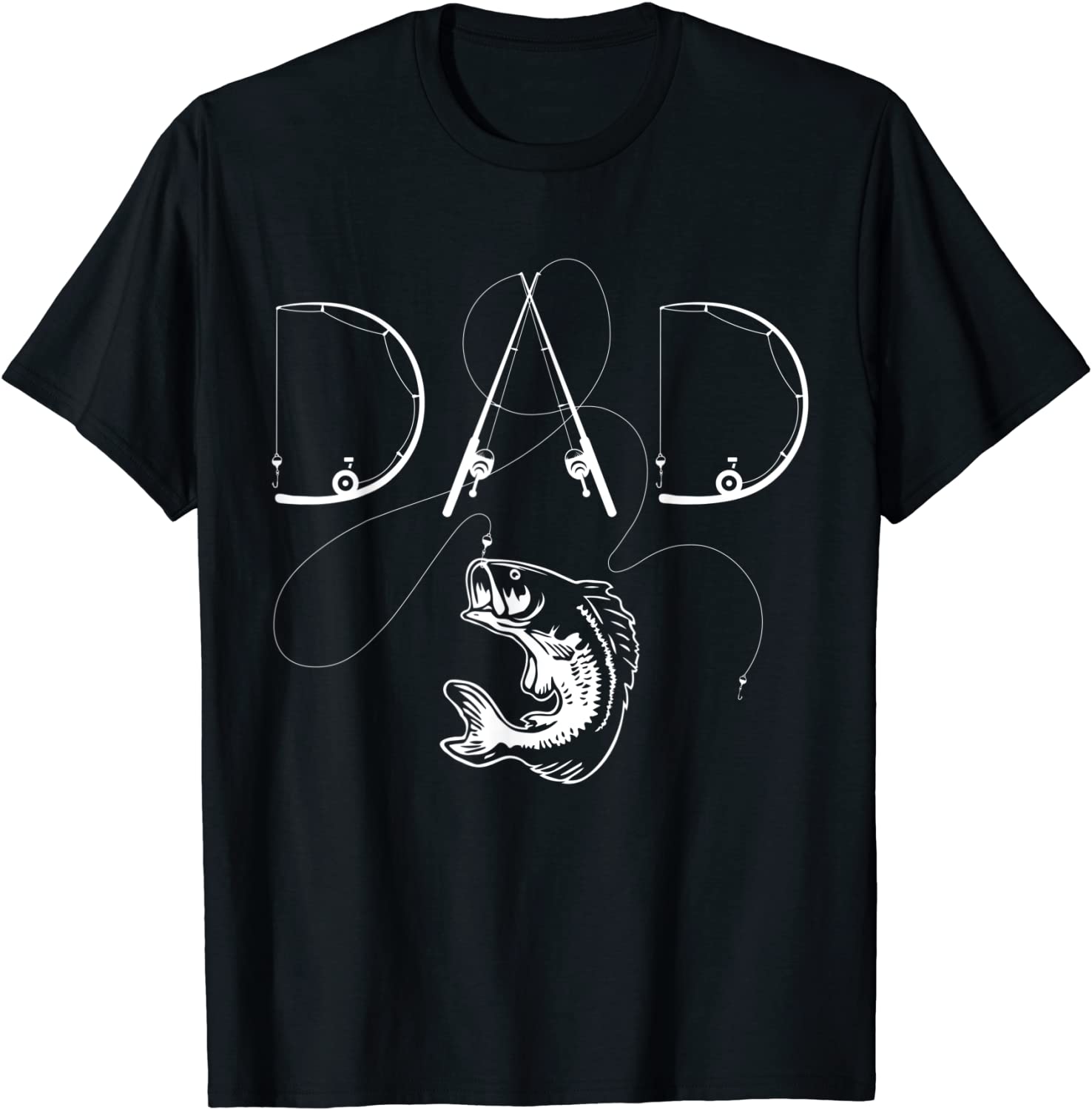 Mens Fisherman Dad Fishing Enthusiast Fish Lover Daddy Father T-Shirt