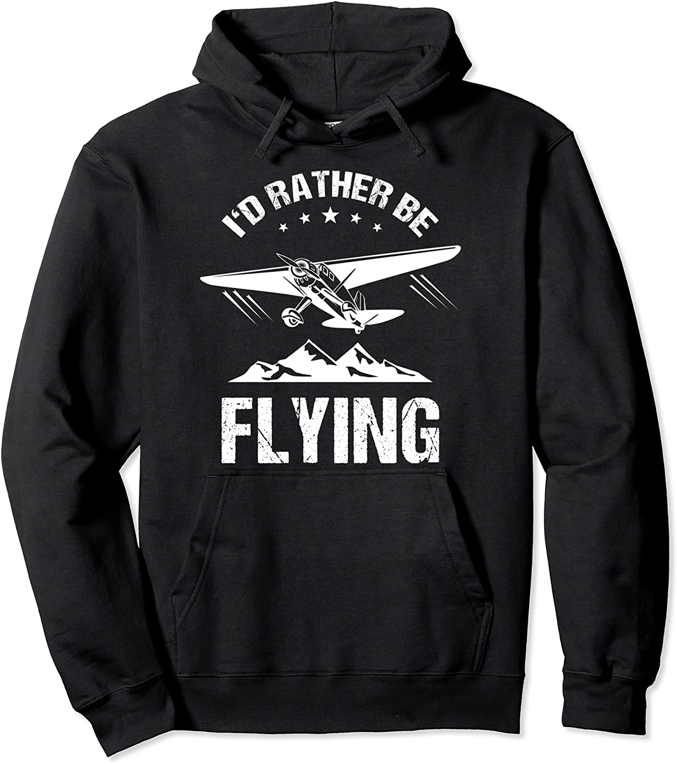 Retro Pilot Aviation Id Rather be Flying Plane Gift Pilot Pullover Hoodie