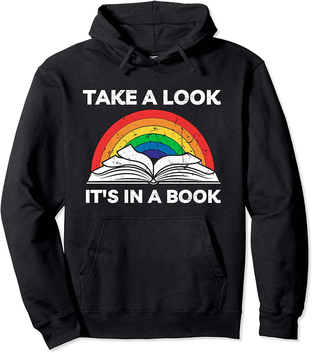 take a look its in a book reading vintage retro rainbow Pullover Hoodie
