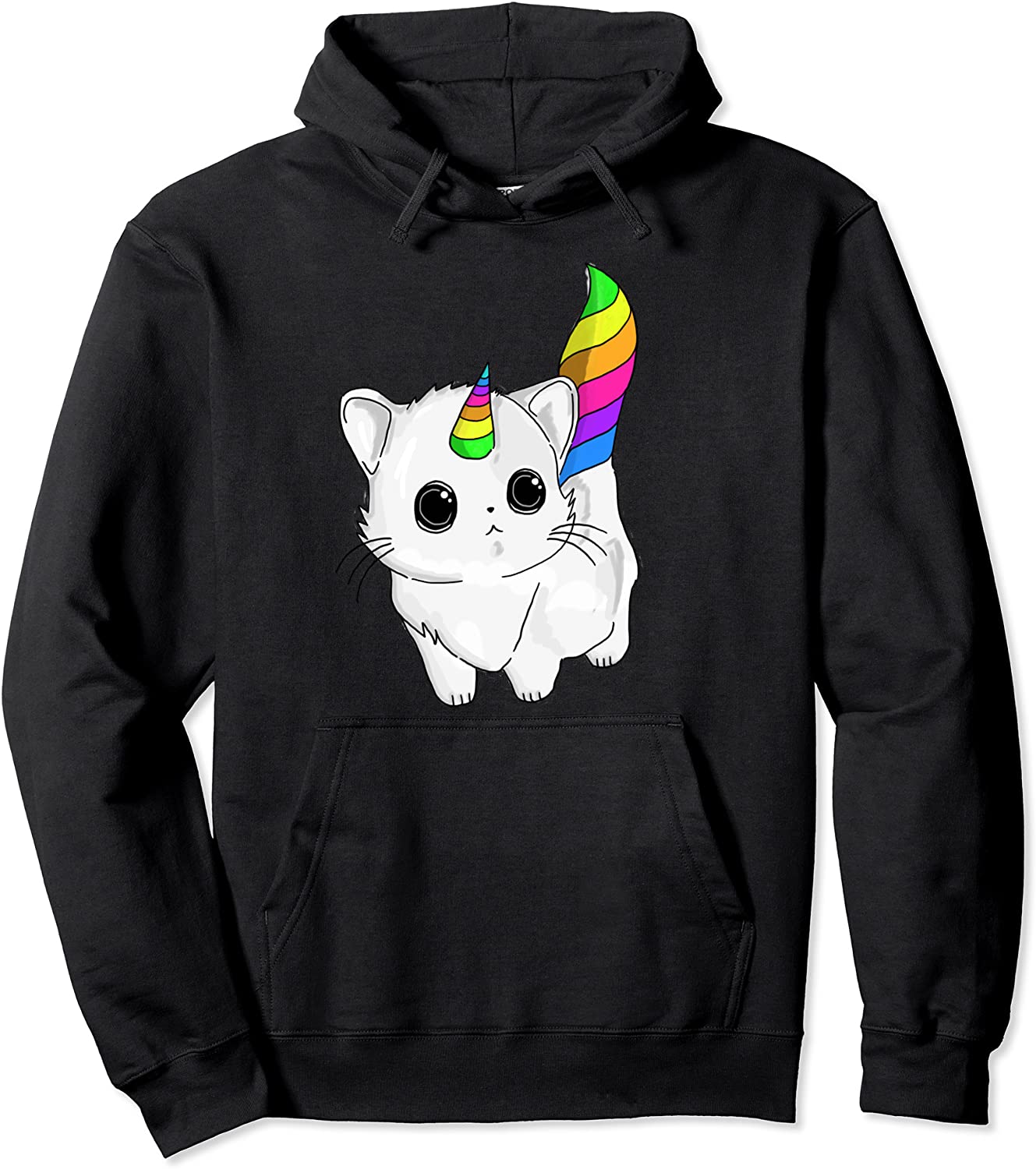 Caticorn Hoodie Unicorn Cat Rainbow Girls Boys Adults