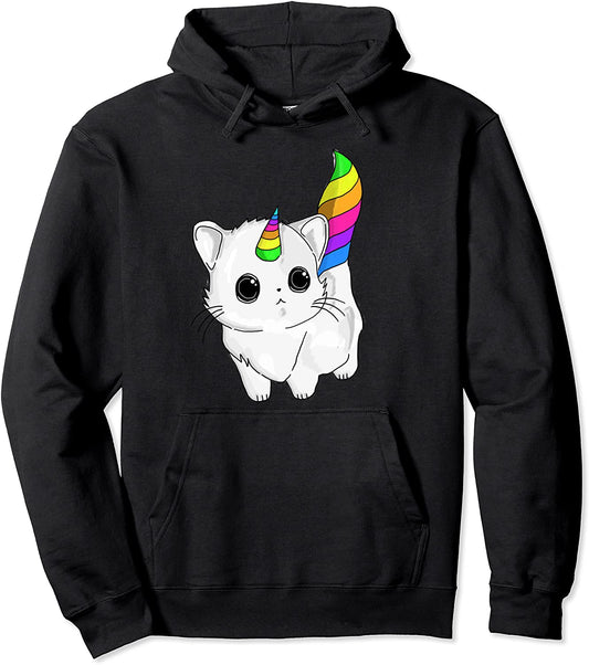 Caticorn Hoodie Unicorn Cat Rainbow Girls Boys Adults