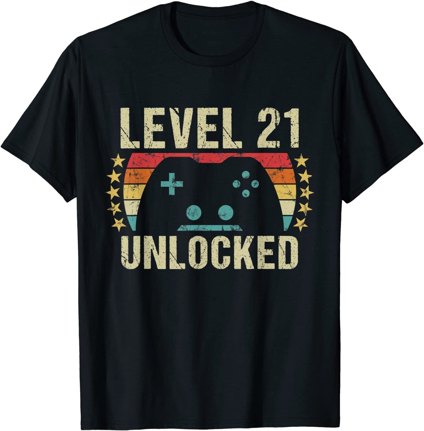 Gaming Vintage 21st Birthday Gift 21 Year Old Boy Girl Gamer T-Shirt