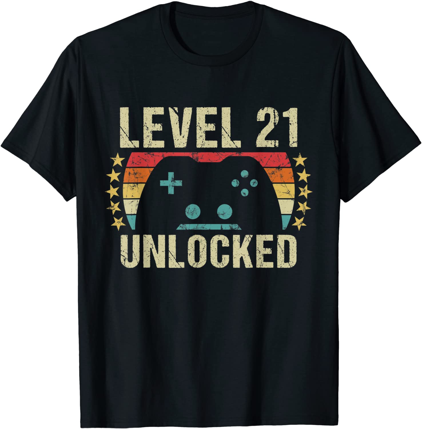 Gaming Vintage 21st Birthday Gift 21 Year Old Boy Girl Gamer T-Shirt