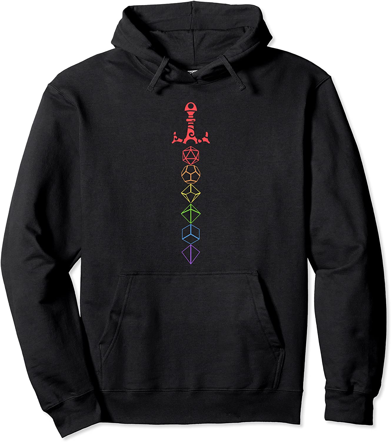 Nerdy Dice Set Collector Sword LGBT Pride D20 Hoodie
