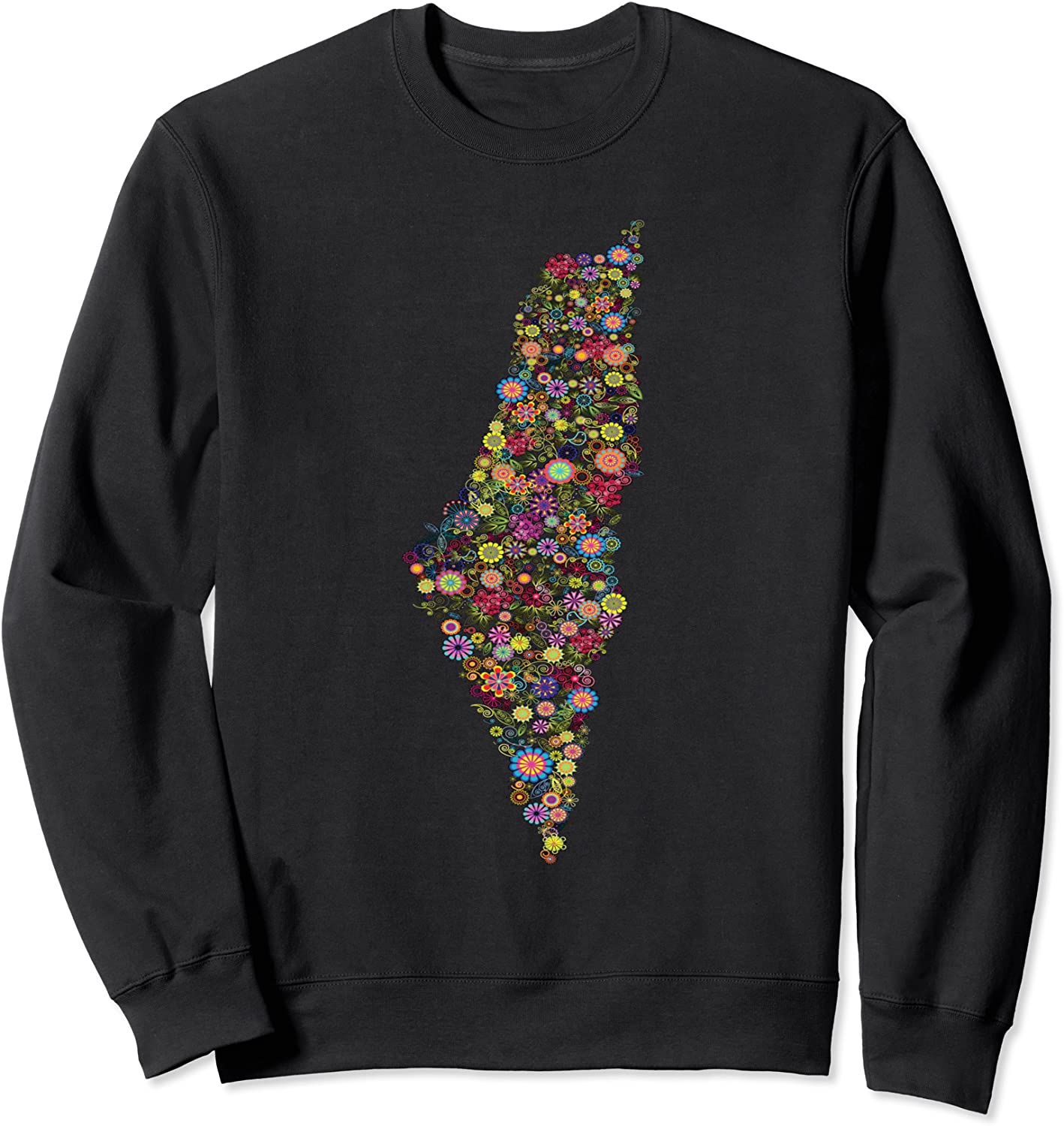 Palestine flowers tee Palestinian cities map tee Men Women Sweatshirt