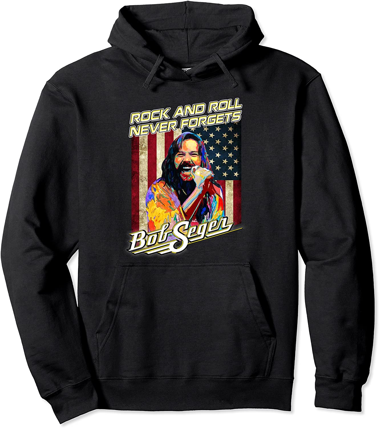 Vintage Bob Art Seger Vaporwave Classics Retro Flag American Pullover Hoodie