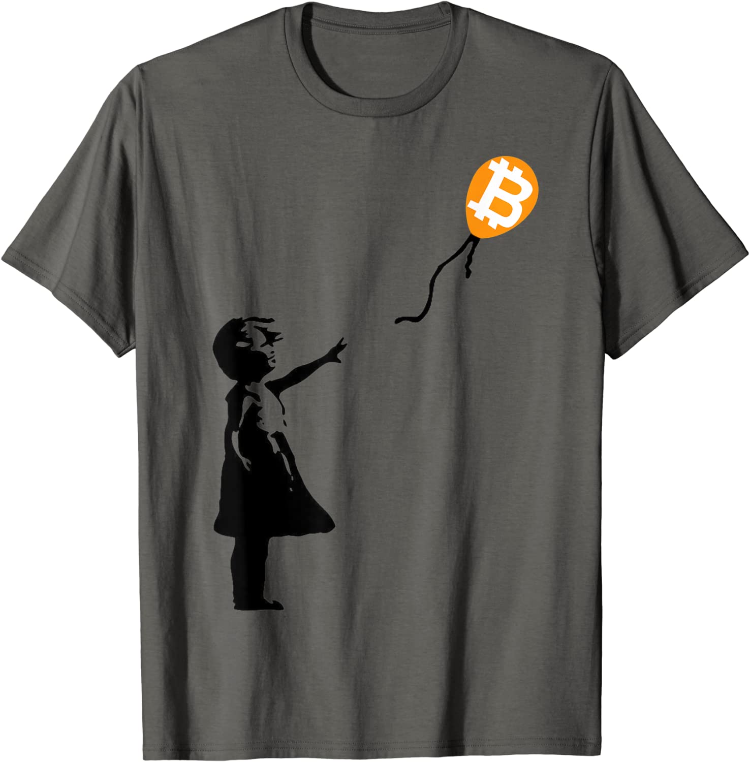 Girl with btc balloon crypto bitcoin for cypherpunks T-Shirt