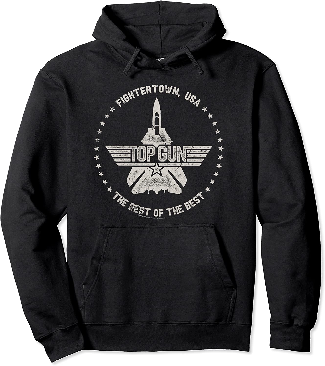 Top Gun Fightertown USA Circle 1 Color Distressed Pullover Hoodie