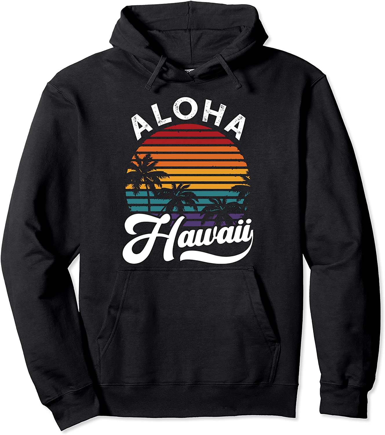 Aloha Hawaii design Retro Vintage Sunset Pullover Hoodie