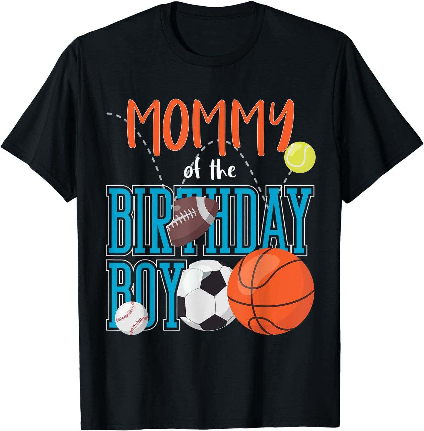 Mommy Of The Birthday Boy Sports Matching Family T-Shirt