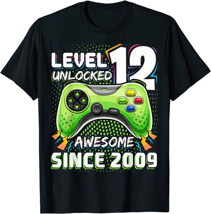 Level 12 Unlocked Awesome 2009 Video Game 12th Birthday Gift T-Shirt