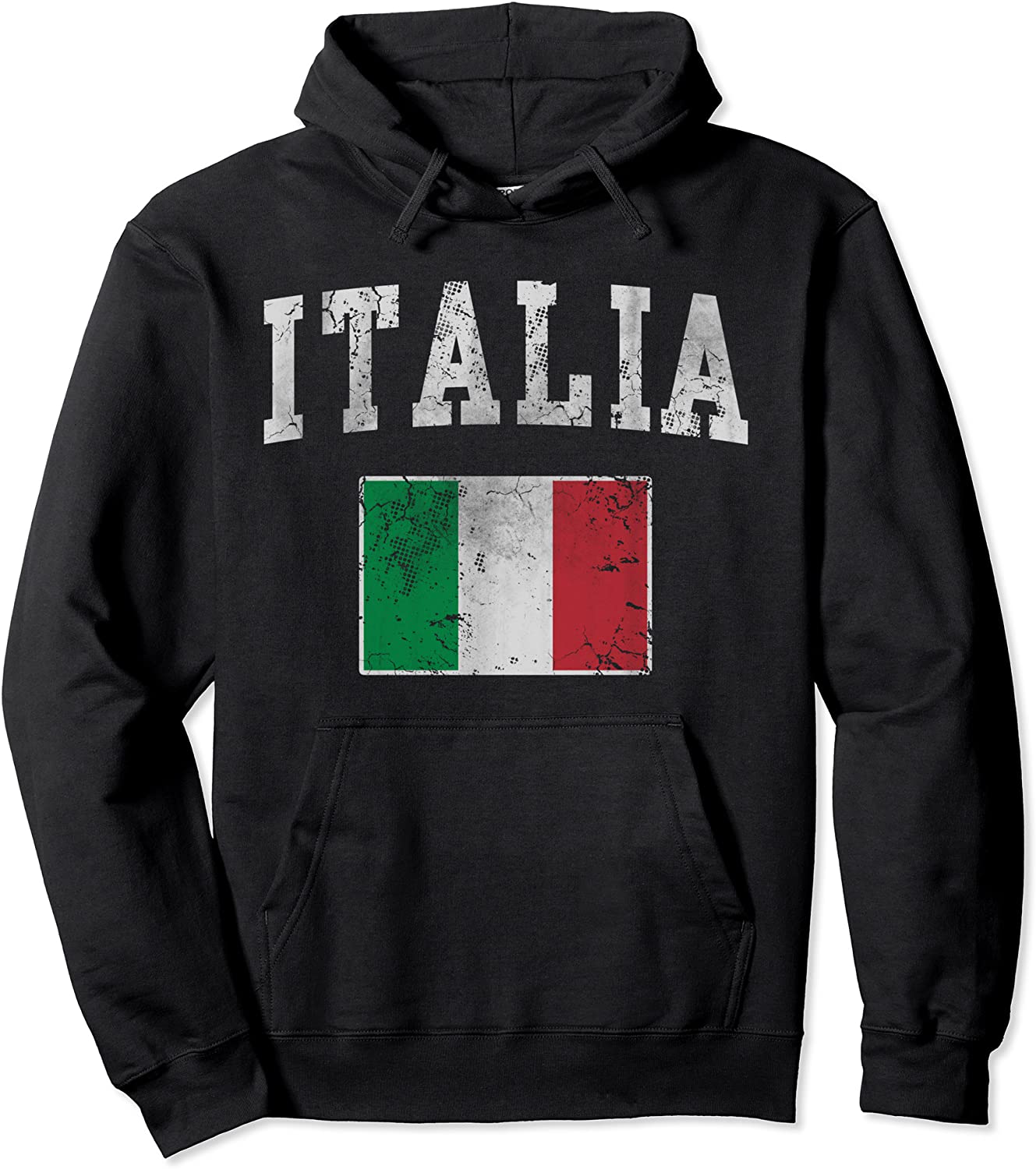 Vintage Italia Italian Flag Italy Italiano Pullover Hoodie