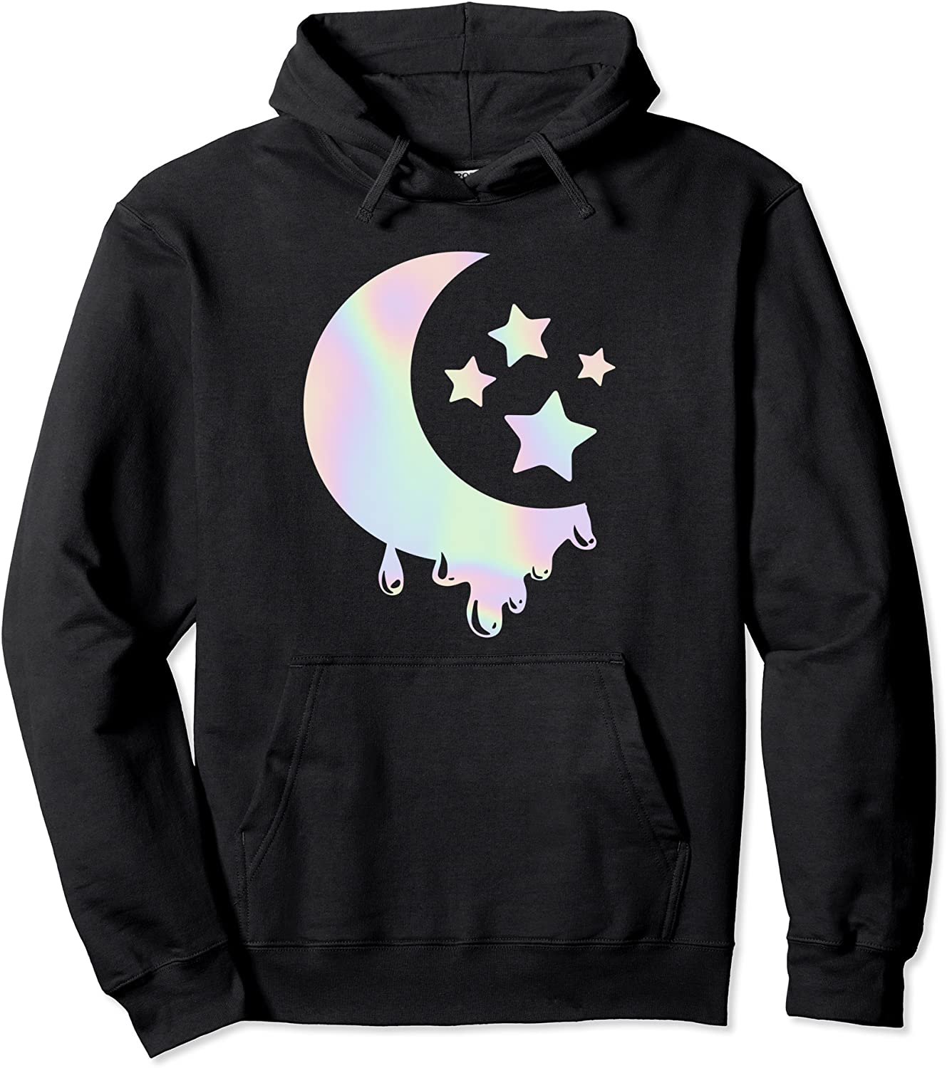Pastel Goth Moon with Stars Kawaii Pastel Goth Design Gift Pullover Hoodie