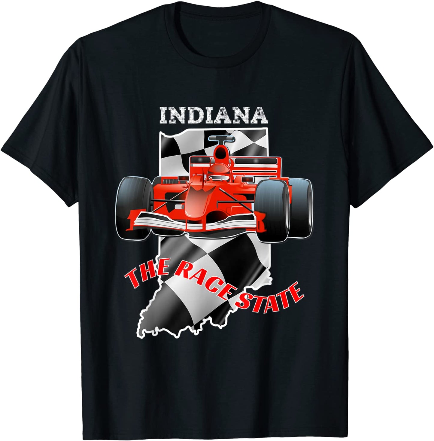 500 Indianapolis Indiana the Race State Checkered Flag T-Shirt