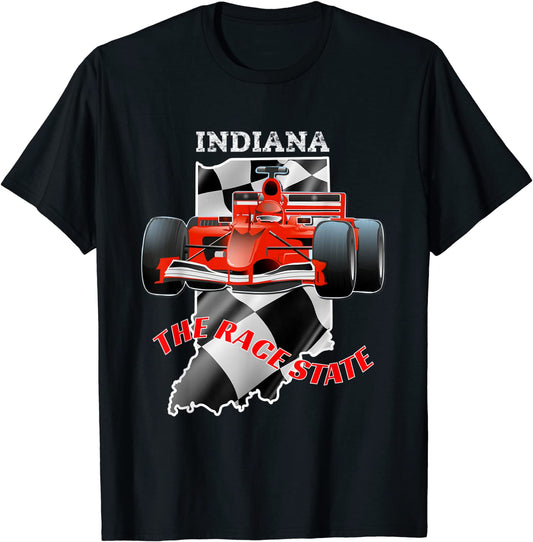 500 Indianapolis Indiana the Race State Checkered Flag T-Shirt