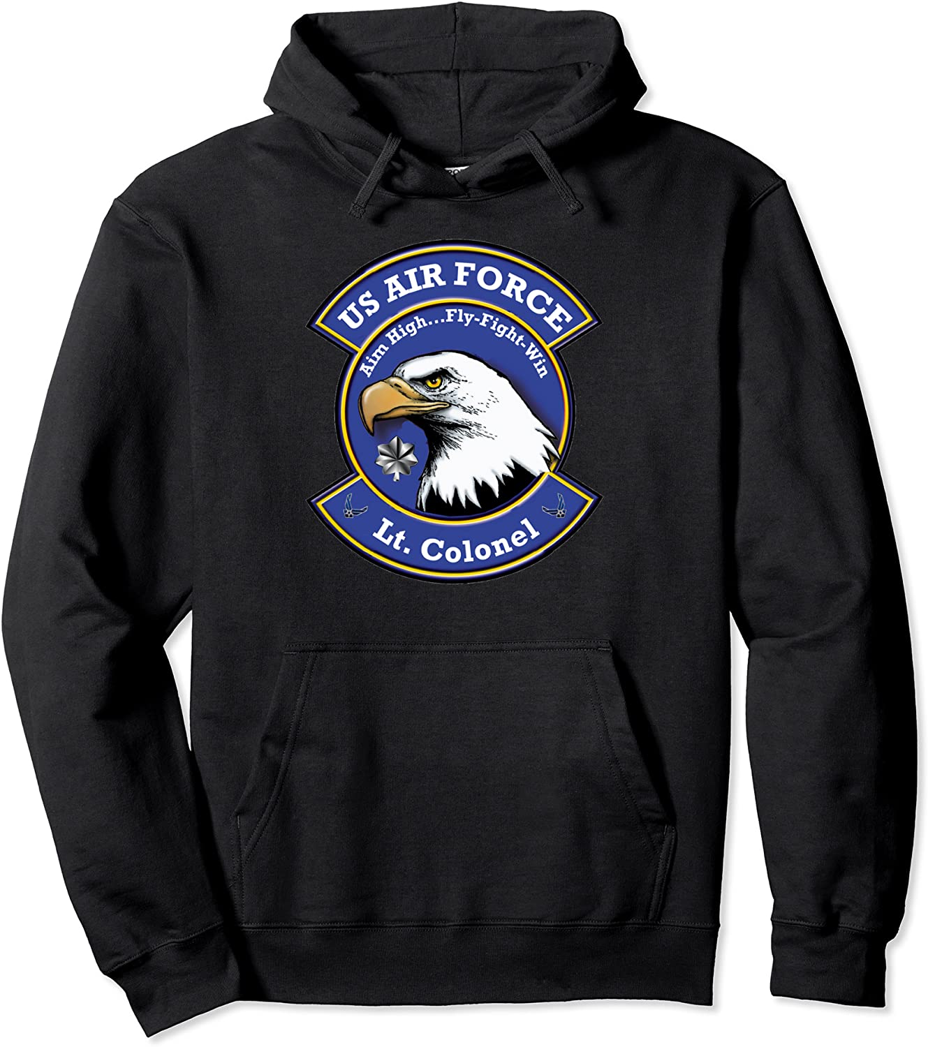 Air Force Eagle Motto Retired Lieutenant Colonel Shield Pullover Hoodie