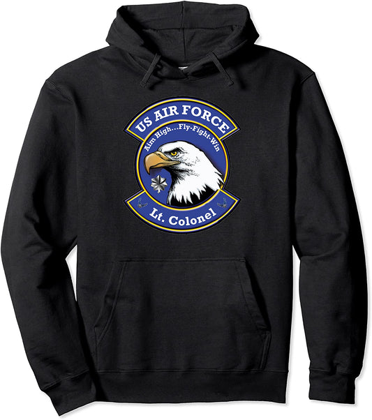 Air Force Eagle Motto Retired Lieutenant Colonel Shield Pullover Hoodie