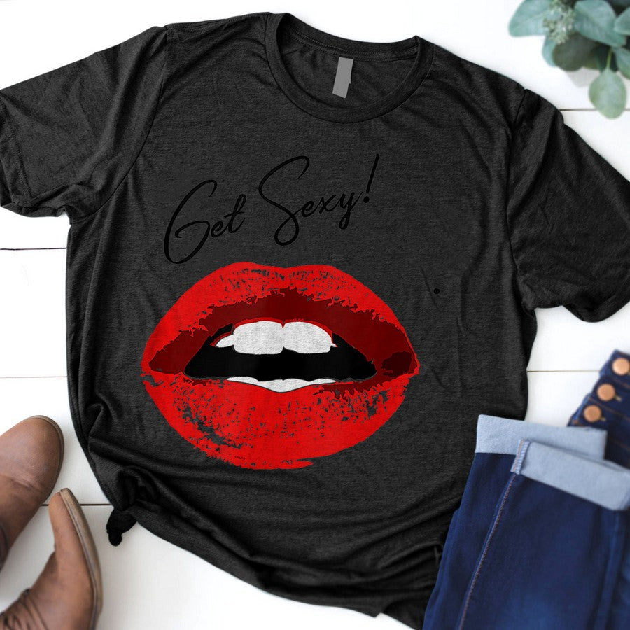 Get Sexy Red Lipstick Lips Sexy Graphic Tank Top