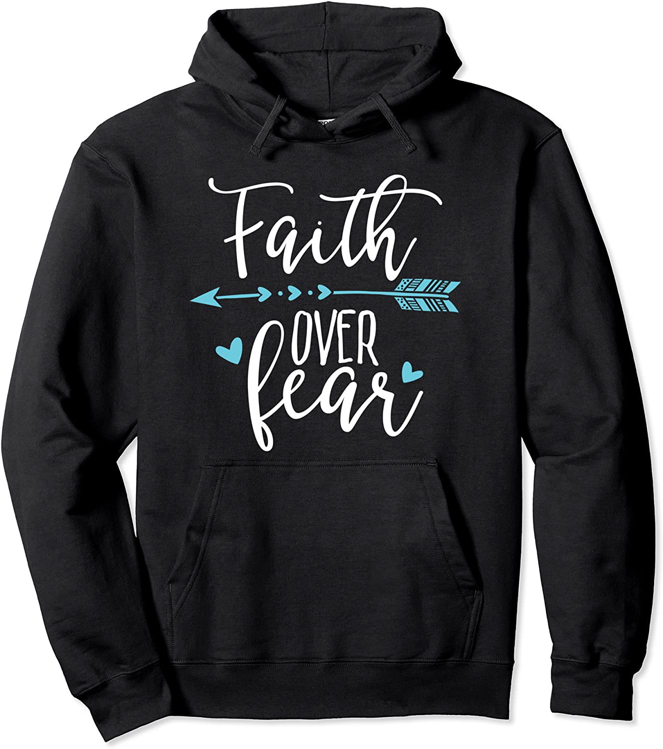 Womens Faith Over Fear- Faith Over Fear Apparel Pullover Hoodie