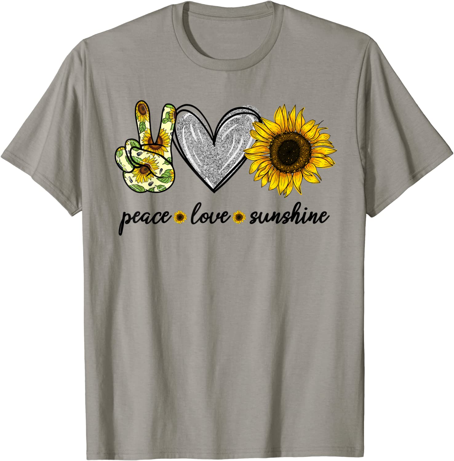 Peace Love Sunshine Sunflower Hippie T-Shirt