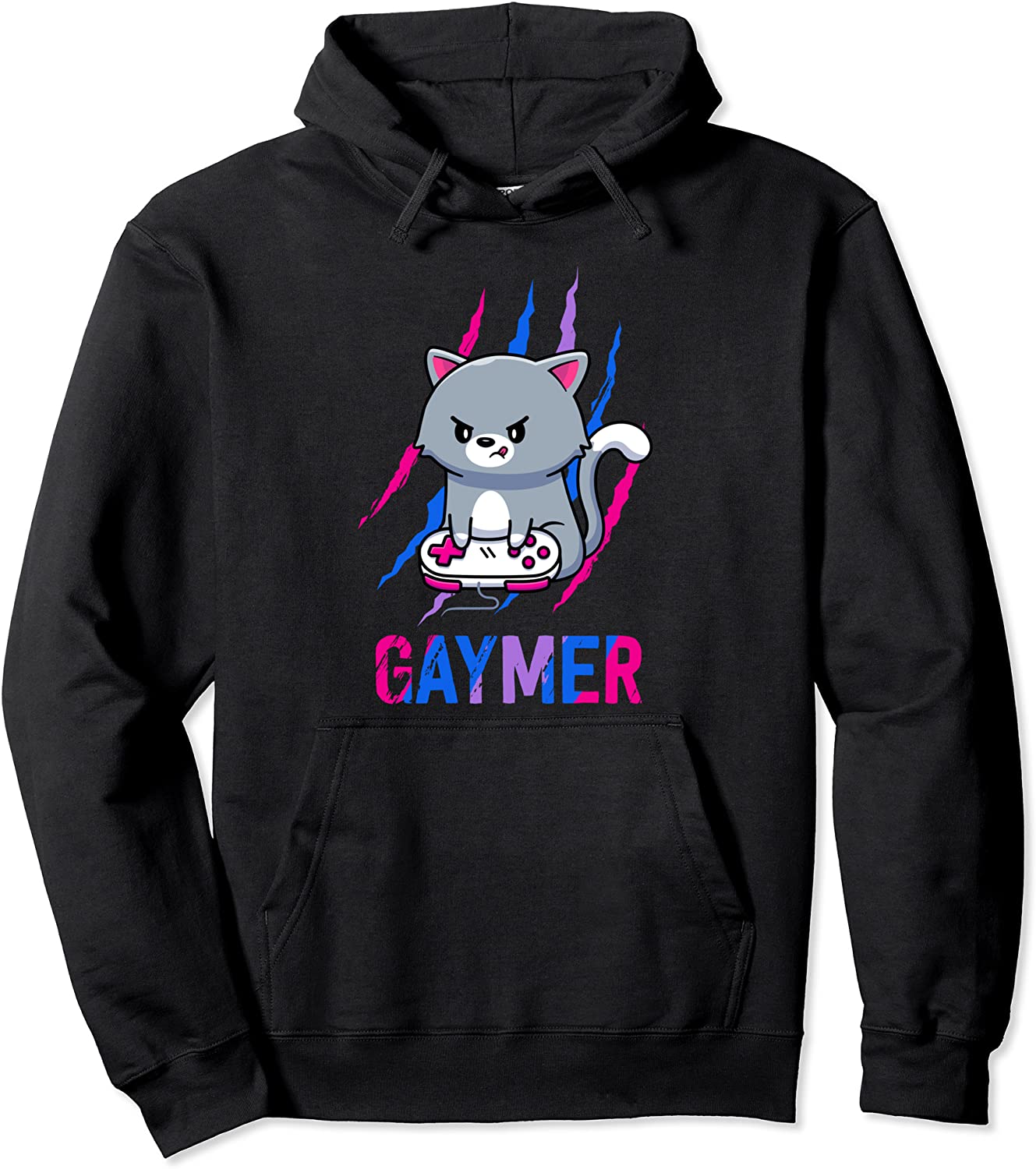 Bisexual Gaymer Geek Pride LGBT Video Game Lovers Gift Cat Pullover Hoodie