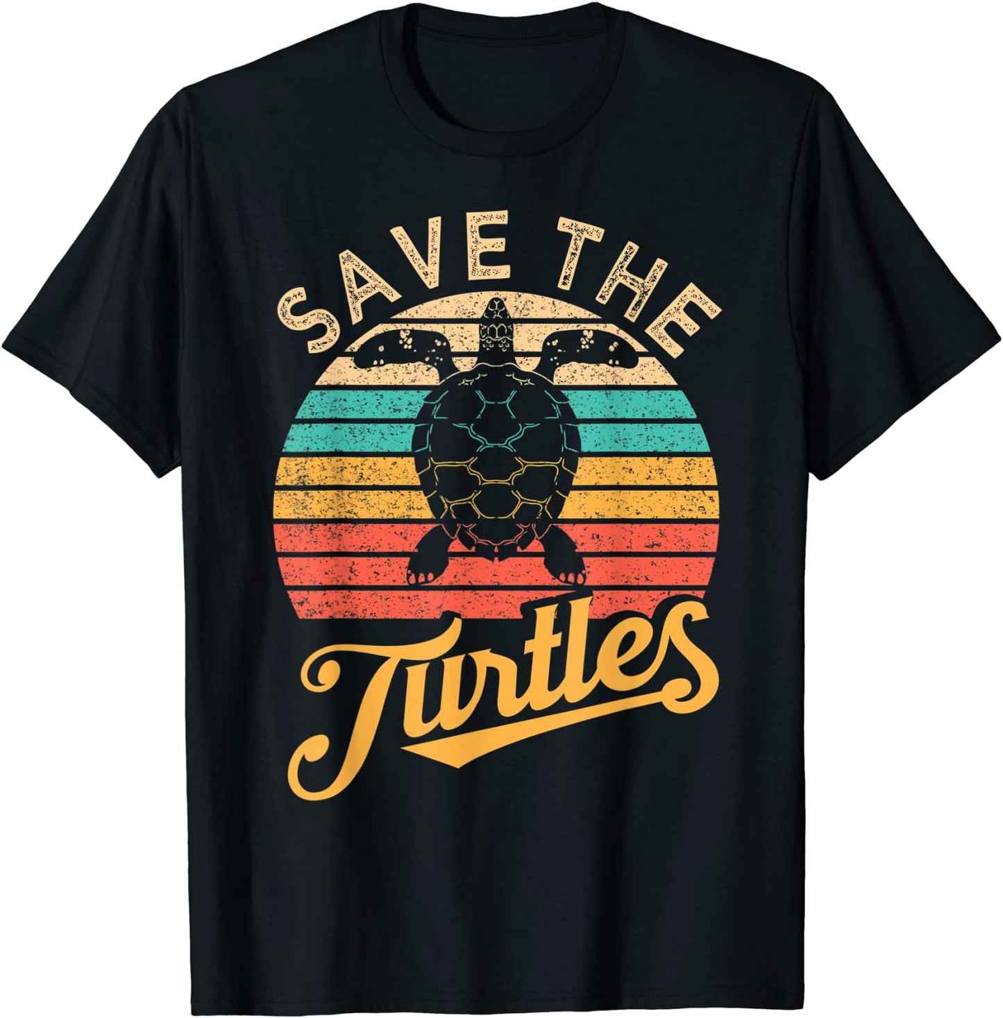 Save The Turtles Animal Rights Sea Turtle Retro Style Gift T-Shirt