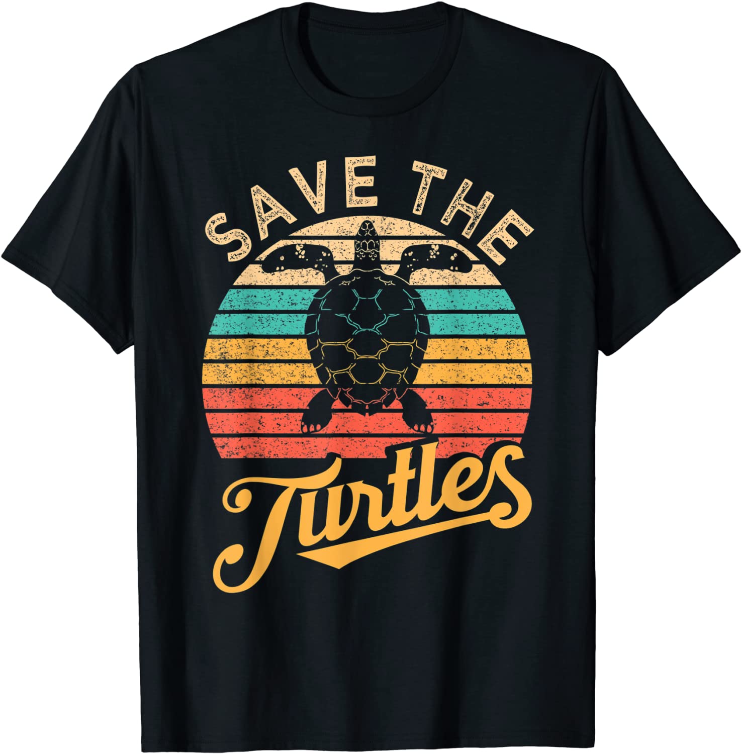 Save The Turtles Animal Rights Sea Turtle Retro Style Gift T-Shirt