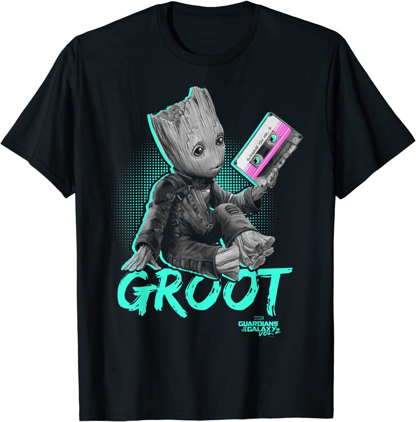 Marvel Guardians Vol 2 Baby Groot Neon Tape T-Shirt